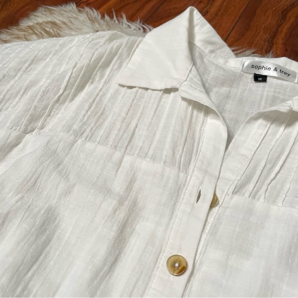 Sophie & Trey button front belted short jumpsuit/romper - Picture 7 of 10